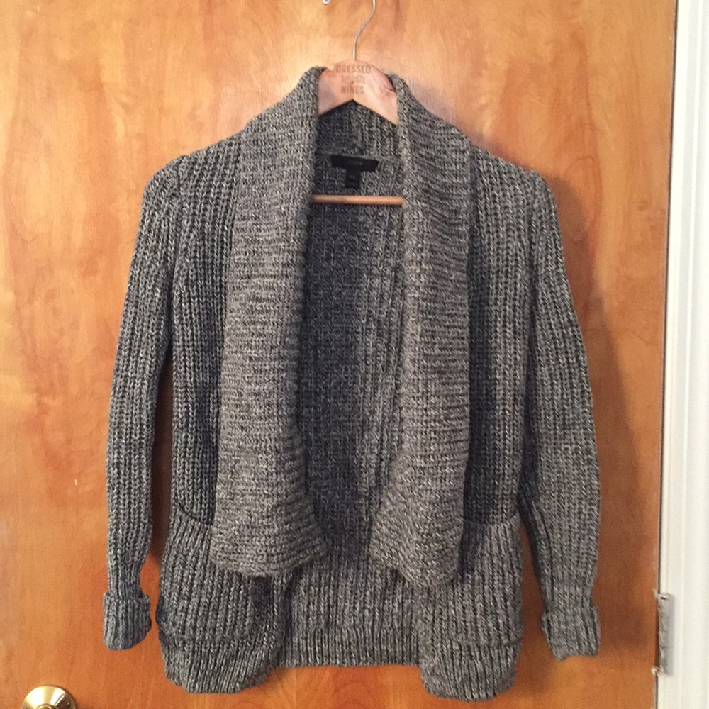 Jcrew open front marled cotton sweater